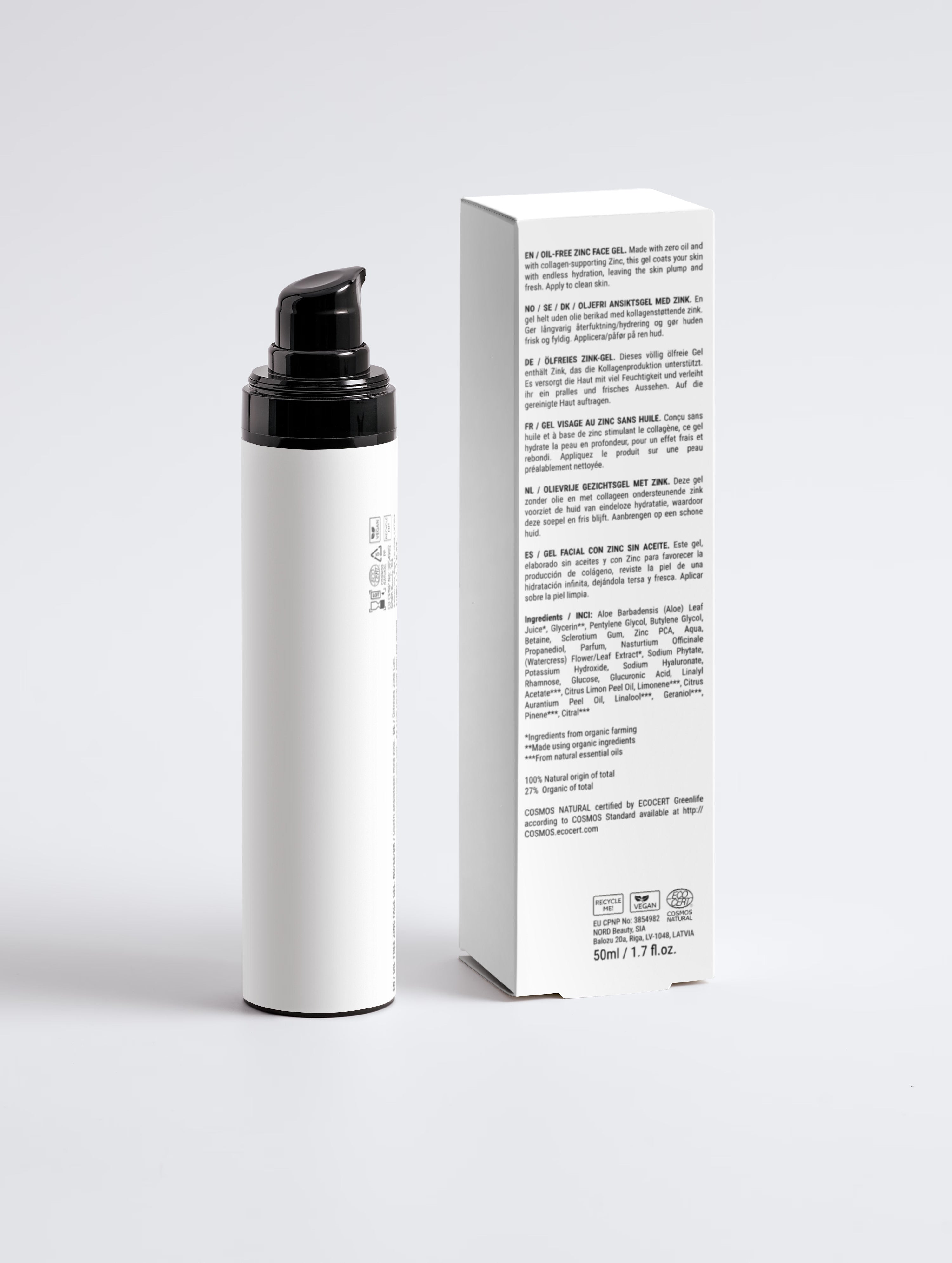 Oil-Free Zinc Face Gel för män