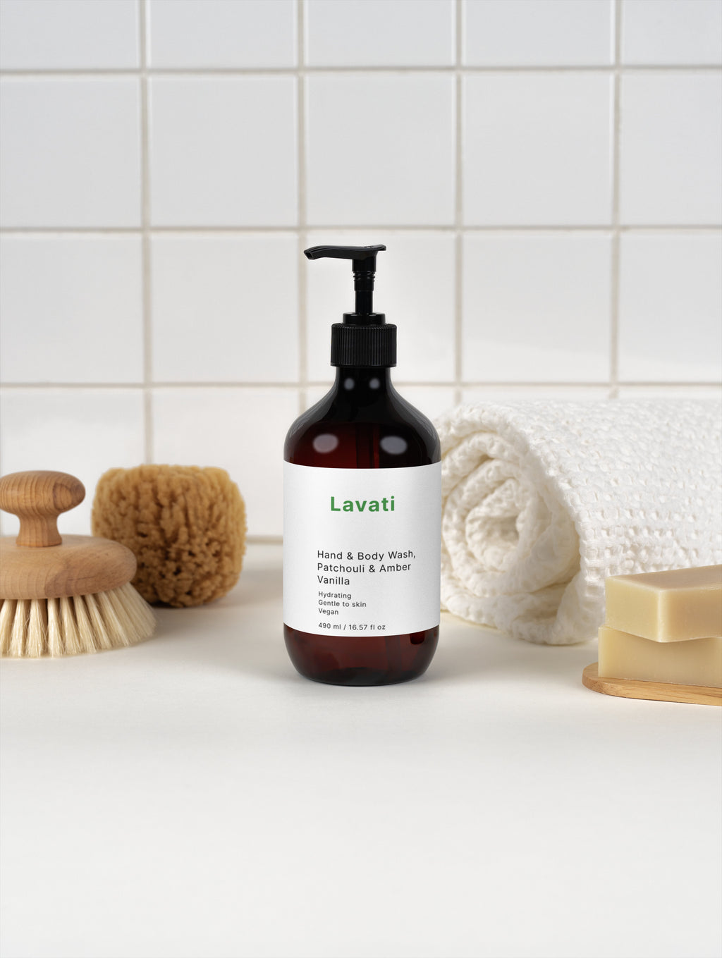 Hand & Body Wash, Patchouli & Amber Vanilla 490ml
