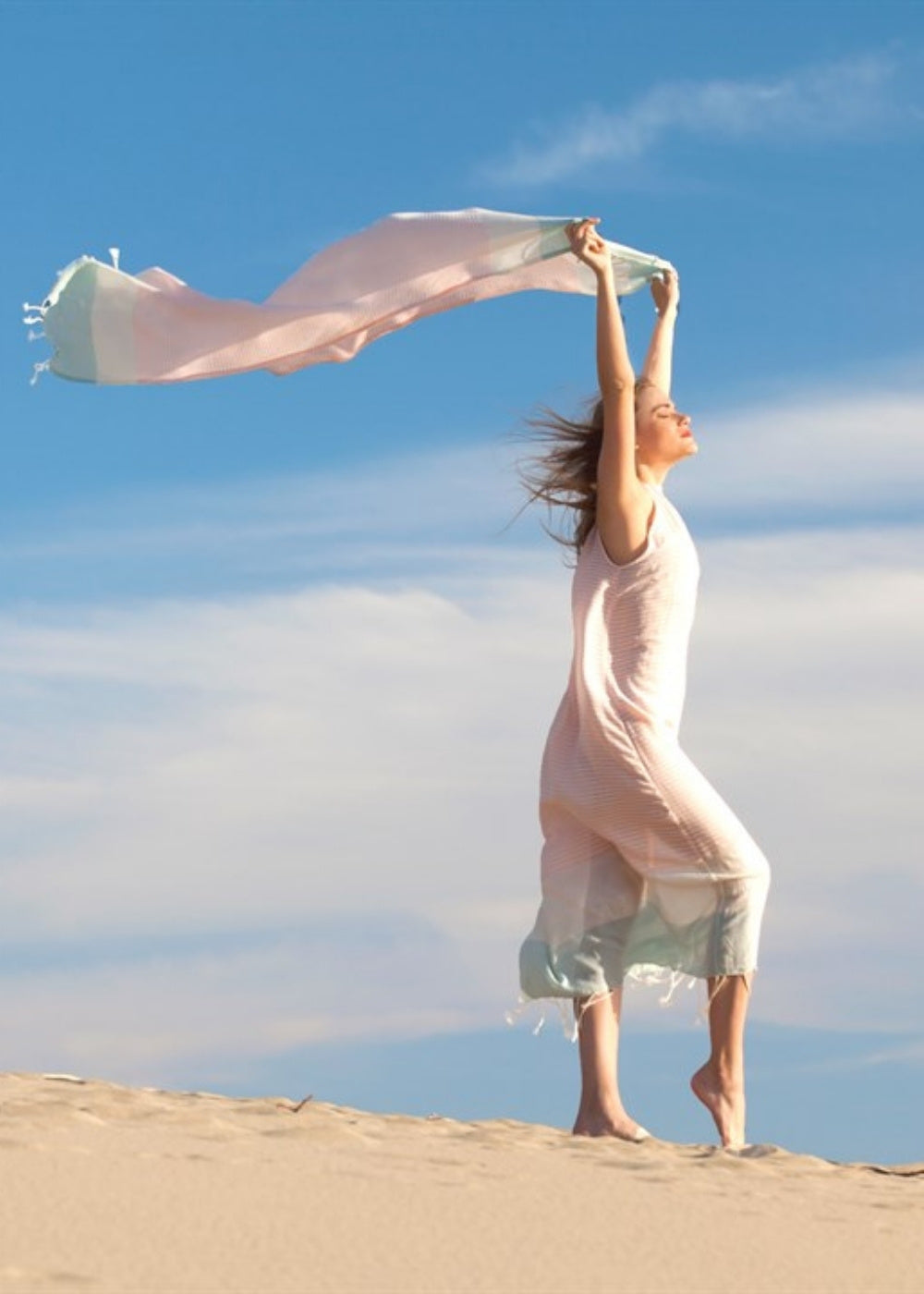 Tunn Strandhandduk & Sarong Sky – Lätt och Snabbtorkande